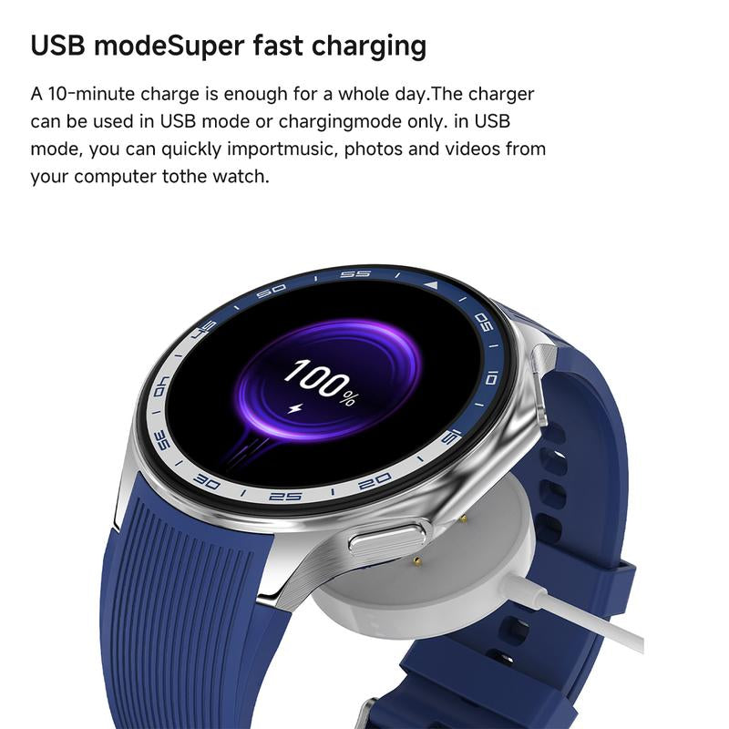 DT Watch X 1.43'' AMOLED HD Smartwatch with Bluetooth 5.3, 32GB Storage, Voice Recorder & MP4 Video Playback, Fitness Tracker for Iphone & Android, 10-Day Battery Life, Men'S Tech Gift 2024 Gps Smartwatch Wearable Smartphone