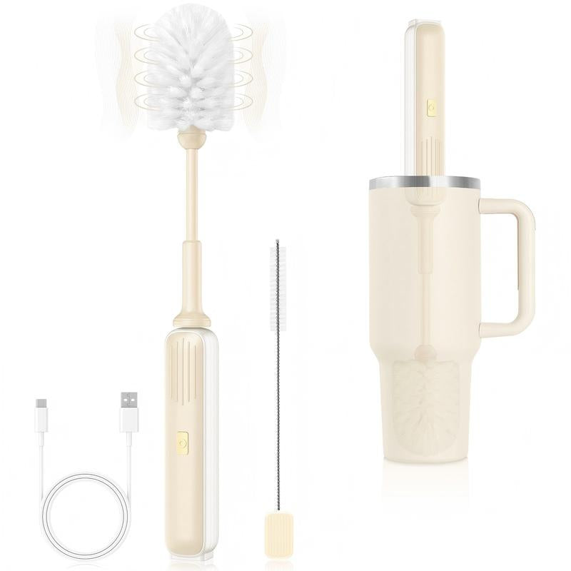 3 in 1Electric Water Bottle Brush Set,Long Handle Bottle Brush with Straw Brush,Kitchen Cleaning Tool for Tumblers, Mugs, Glasses, Jars & Stanley Cup