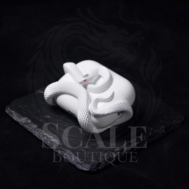 Snake Airpods Case for Airpods Pro2/Pro & Airpods 3, anti Fall Protection Cover Case Decor Gift for Gym Boy, White Black Pink