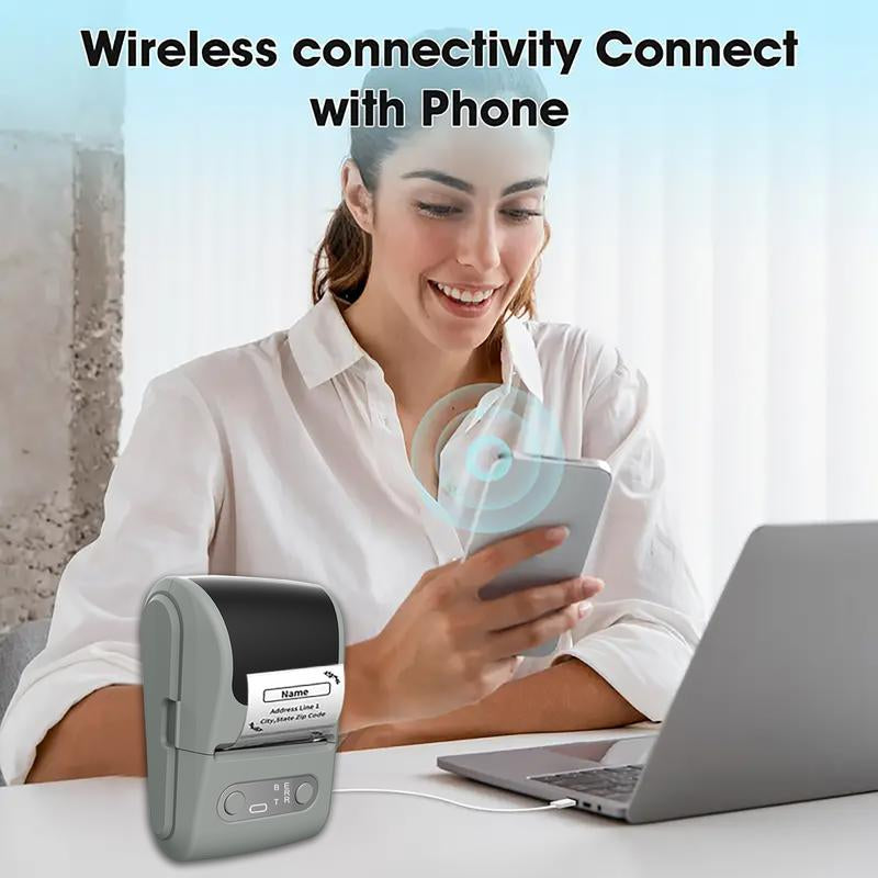 Mutipurpose Mini Label Maker Machine with Tape - Wireless Connection Thermal Label Printer Bluetooth Label Maker Machine, Mini Printer Sticker Maker for Home, Office, Organization, Small Business, Sticker Printer for Phones