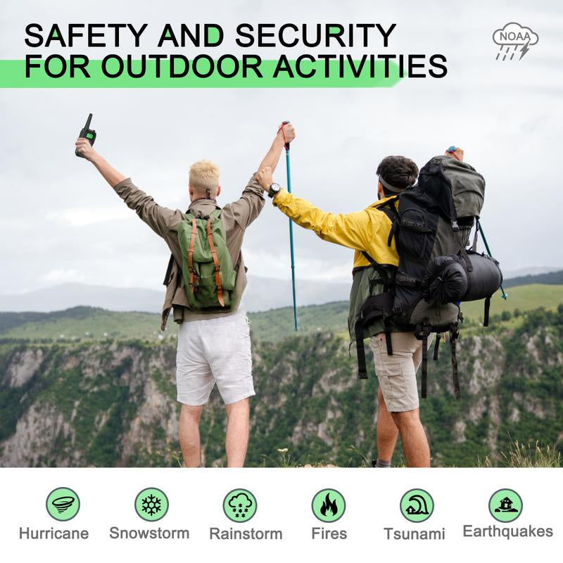 Maxtalker Walkie Talkies Long Range for Adult, MT10 Rechargeable Walkie Talkies FRS Two Way Radio, NOAA, 1200Mah Li-Ion Battery USB-C Cable, LED Flashlight, VOX Walkie Talkie for Hiking Camping