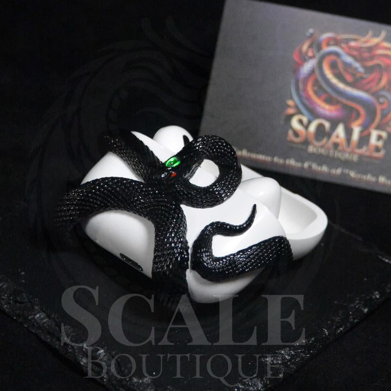 Snake Airpods Case for Airpods Pro2/Pro & Airpods 3, anti Fall Protection Cover Case Decor Gift for Gym Boy, White Black Pink