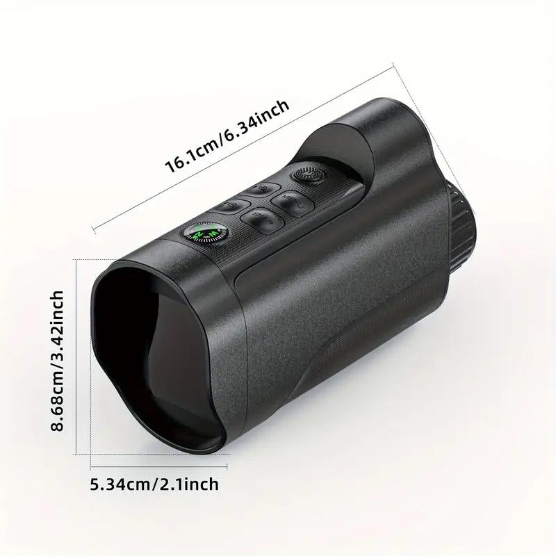 Night Vision Monocular, 2 Inch HD Screen Infrared Binoculars with Compass, Built-In Memory Can Store 100 Photos, Can Shoot Videos, Very Suitable for Adult Outdoor Camping and Wildlife Observation