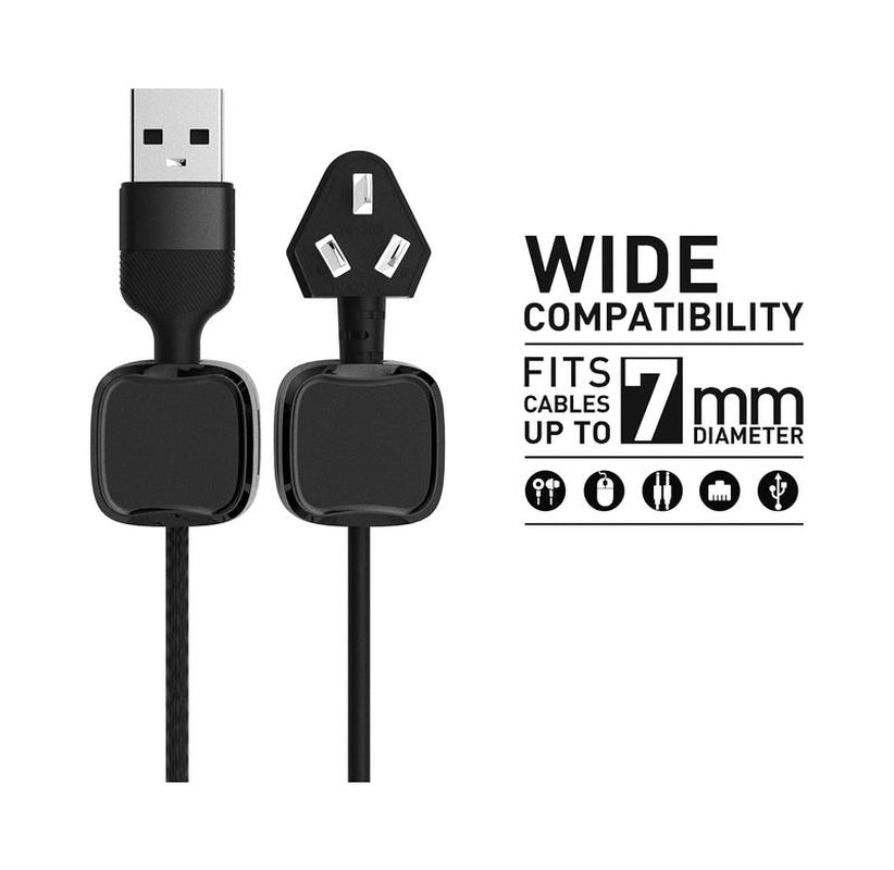 12 Pack Wire Holder Keeper Organizer, Easy Secure Cable Management, Magnetic Cord Organizer, Cable Smooth Adjustable Hide or Organize Phone USB Charger Cable for Office, Desk, Home, Nightstand, Car