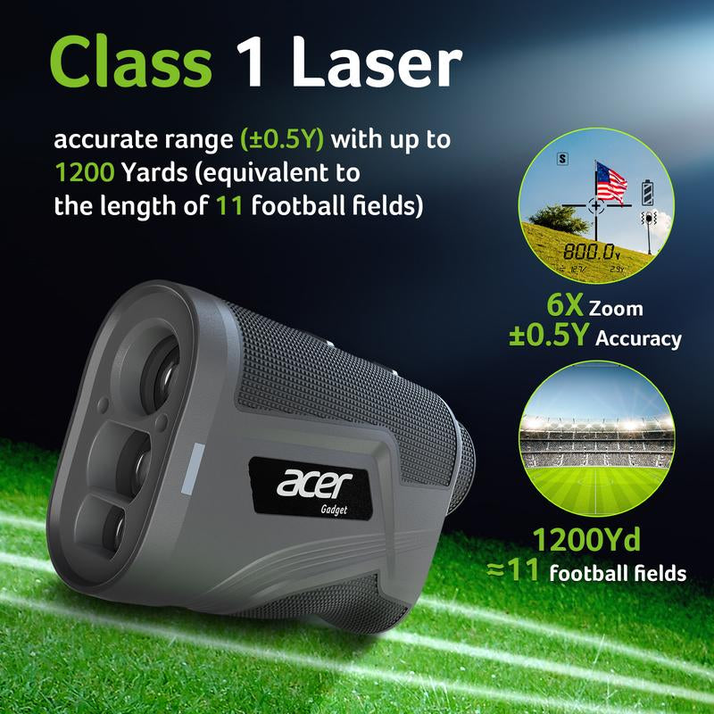 Acer Laser Golf Rangefinder with Slope,800/1200 Yards Rangefinder for Hunting, Magnetic Rechargeable Rangefinder for Outdoor Exploration,Landscaping & Scouting,Shooting,6X Magnification,Sports Event Measurement Golf Accessories for Men,Perfect Gift Idea