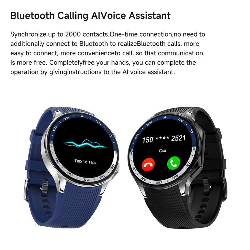 DT Watch X 1.43'' AMOLED HD Smartwatch with Bluetooth 5.3, 32GB Storage, Voice Recorder & MP4 Video Playback, Fitness Tracker for Iphone & Android, 10-Day Battery Life, Men'S Tech Gift 2024 Gps Smartwatch Wearable Smartphone