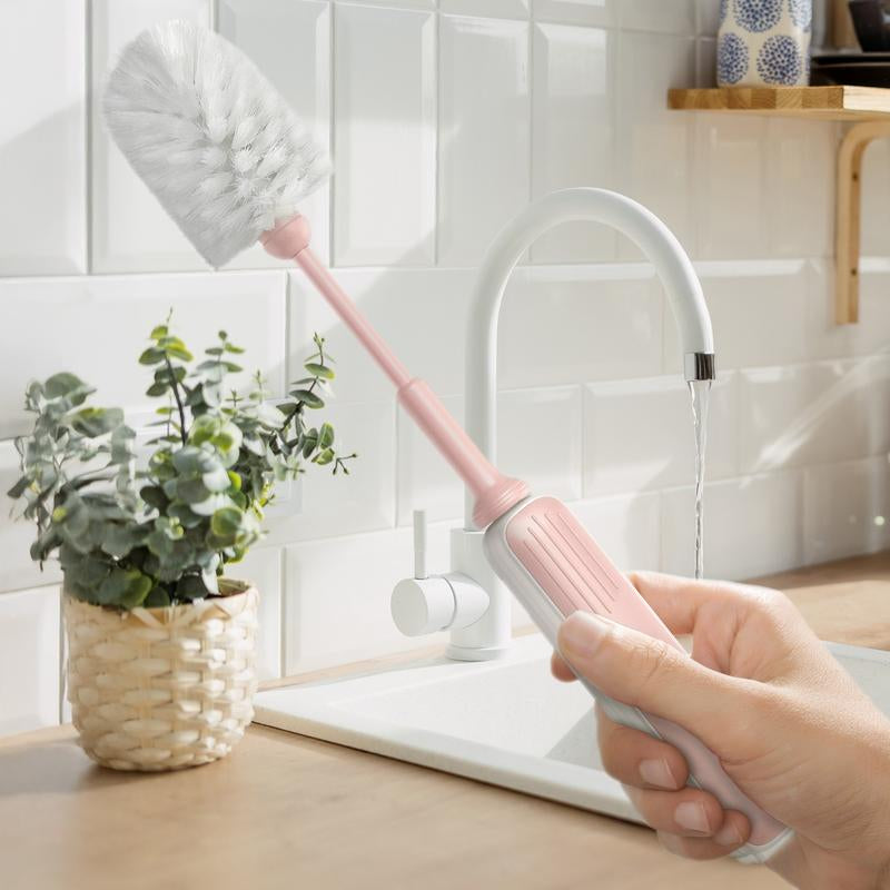 3 in 1Electric Water Bottle Brush Set,Long Handle Bottle Brush with Straw Brush,Kitchen Cleaning Tool for Tumblers, Mugs, Glasses, Jars & Stanley Cup