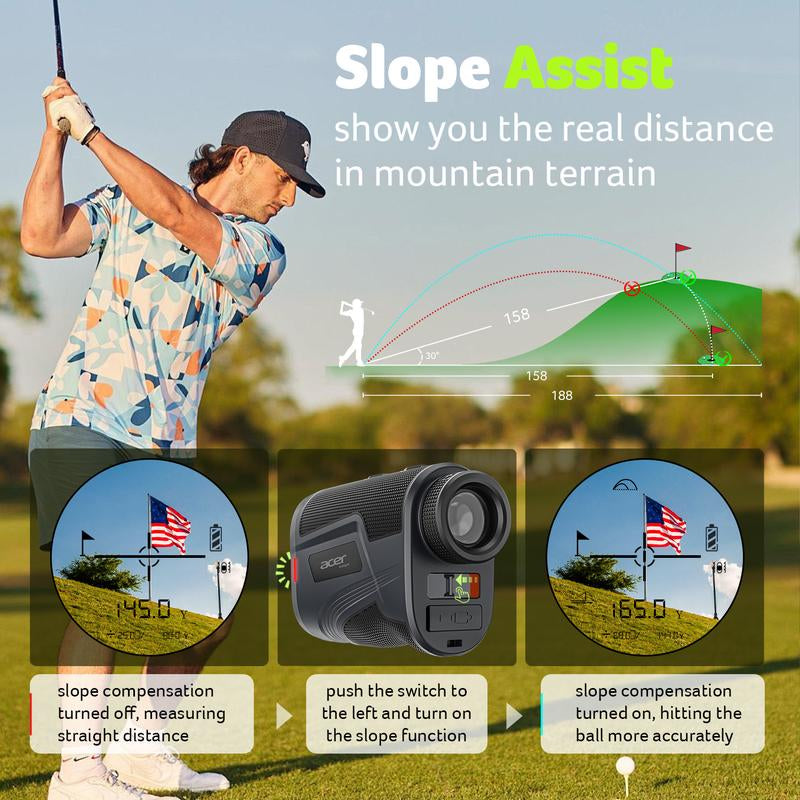 Acer Laser Golf Rangefinder with Slope,800/1200 Yards Rangefinder for Hunting, Magnetic Rechargeable Rangefinder for Outdoor Exploration,Landscaping & Scouting,Shooting,6X Magnification,Sports Event Measurement Golf Accessories for Men,Perfect Gift Idea