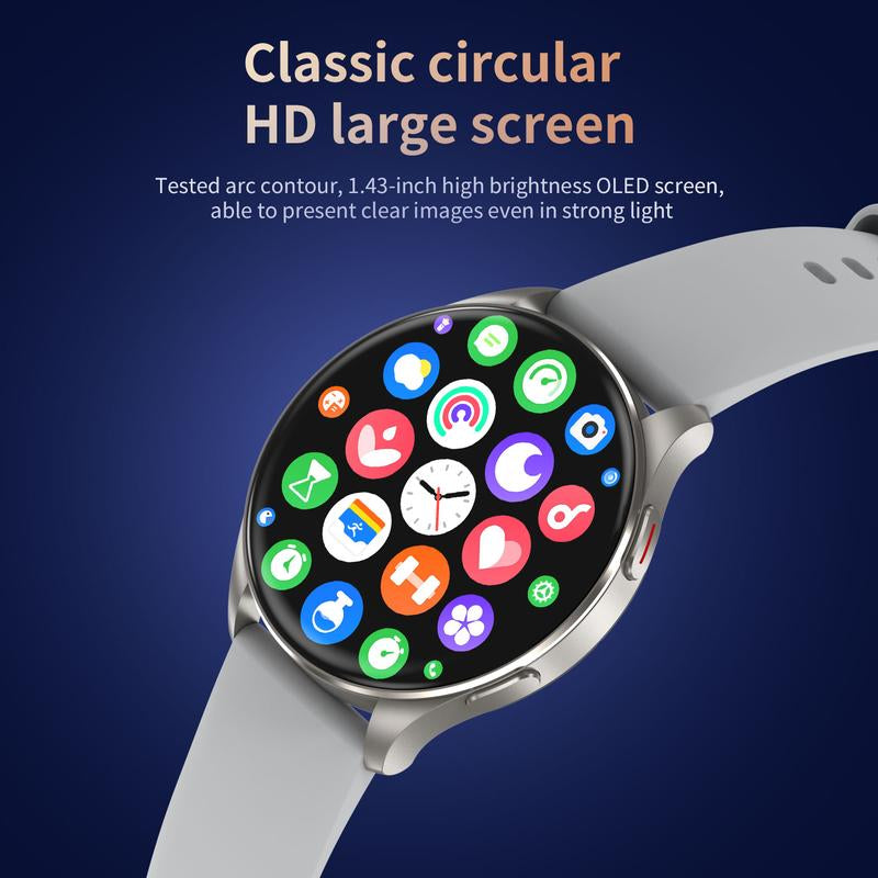 BLACK VIEW Multifunctional Smart Watch for Women Man (Answer/Make Call), 1.45 Inch Fitness Tracker with Pedometer & Multiple Sports Modes, Touch Screen Watch, Fitness Watch for Android Iphone, Wirelessdroid - Silver