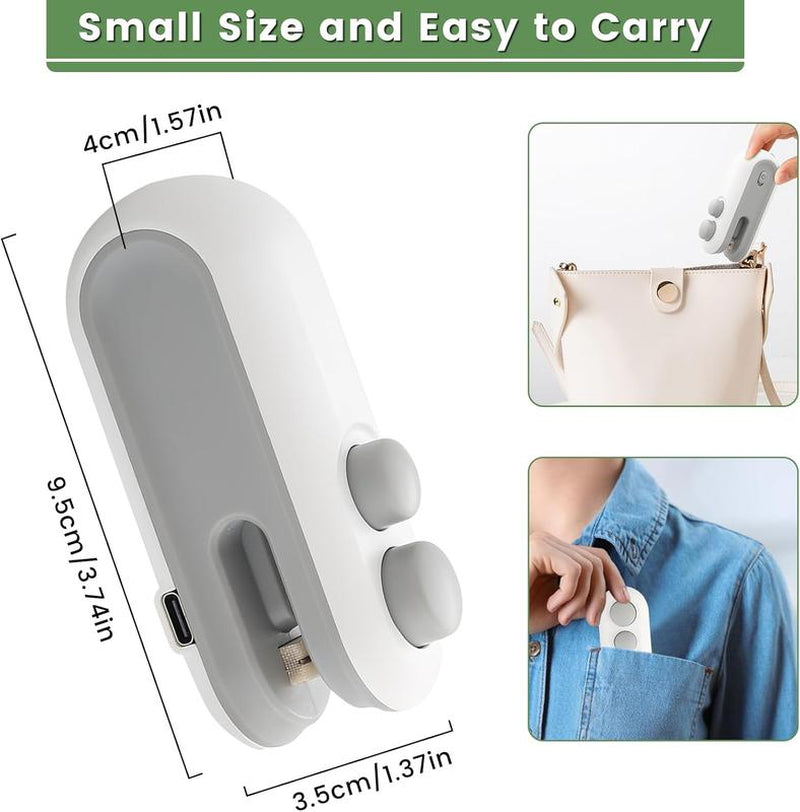 Mini Bag Sealer,2 in 1 Mini Bag Sealer and Cutter,Rechargeable Chip Bag Sealer,Sealer Machine,Bag Sealer for Snack,Sealing Machine for Plastic Bags Snack Bags Portable Multifunctional