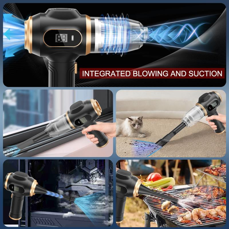 Belibuy Handheld Cordless Car Vacuum Cleaner, 19000Papowerful, 6-In-1 Portable Vacuum Cleaner with Smartdisplay, Suitable for Car, Home, Office, Pet Portable Highportable Cordless