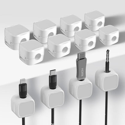 12 Pack Wire Holder Keeper Organizer, Easy Secure Cable Management, Magnetic Cord Organizer, Cable Smooth Adjustable Hide or Organize Phone USB Charger Cable for Office, Desk, Home, Nightstand, Car
