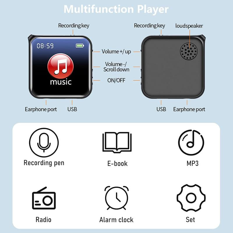 Large Screen Smart HD Recorder - [Extended Hours of Battery Life] One-Click Recording and One-Click Saving,One-Press Recording & Playback
