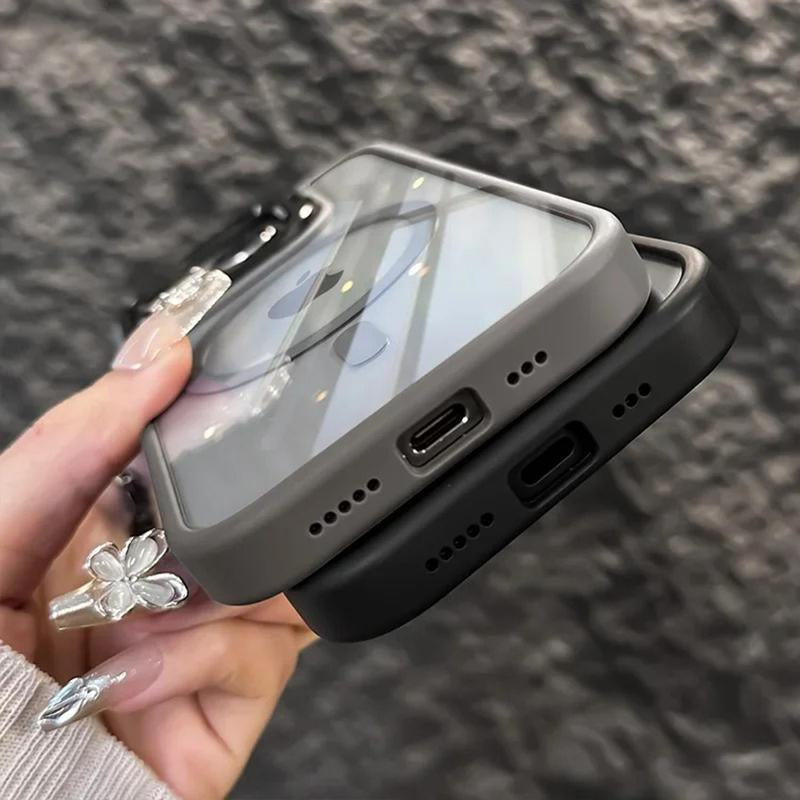 Magsafe Luxury Transparent Phone Case for Iphone 11 12 13 14 15 16 Pro Max plus Magnetic Kickstand Stand Shockproof Bumper Cover