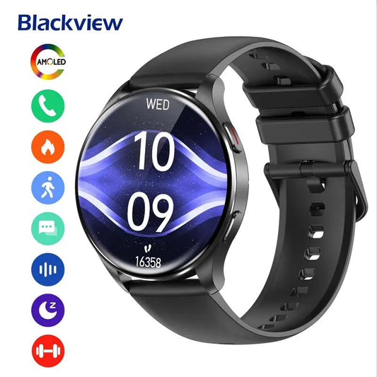 BLACK VIEW Multifunctional Smart Watch for Women Man (Answer/Make Call), 1.45 Inch Fitness Tracker with Pedometer & Multiple Sports Modes, Touch Screen Watch, Fitness Watch for Android Iphone, Wirelessdroid - Silver