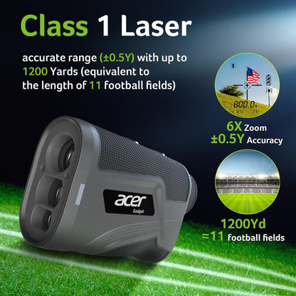 Acer Laser Golf Rangefinder with Slope,800/1200 Yards Rangefinder for Hunting, Magnetic Rechargeable Rangefinder for Outdoor Exploration,Landscaping & Scouting,Shooting,6X Magnification,Sports Event Measurement Golf Accessories for Men,Perfect Gift Idea