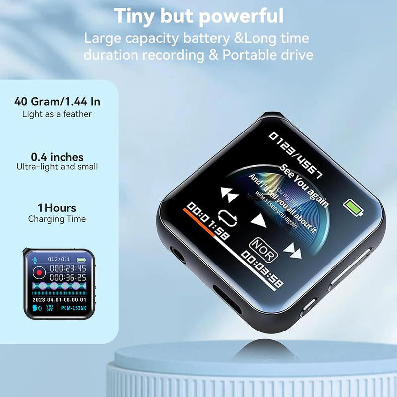 Large Screen Smart HD Recorder - [Extended Hours of Battery Life] One-Click Recording and One-Click Saving,One-Press Recording & Playback
